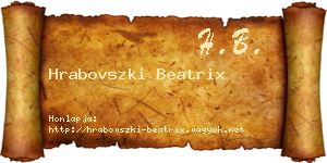Hrabovszki Beatrix névjegykártya