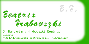 beatrix hrabovszki business card